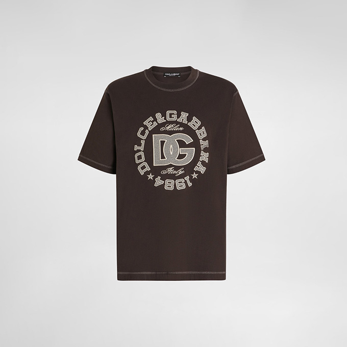 dolce & gabbana circular dg embroidered t-shirt